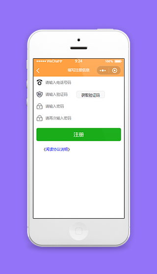 账号信息填写程序注册页源码下载